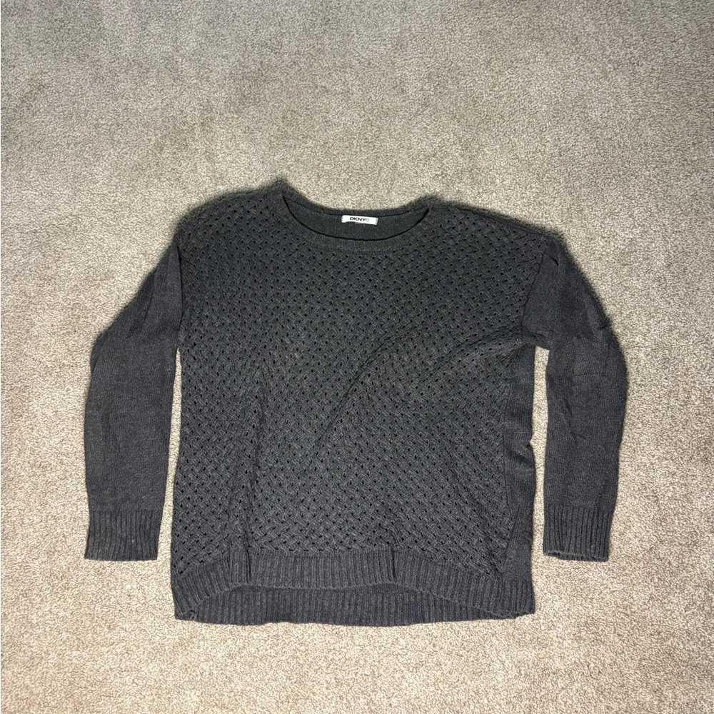 DKNY Charcoal Textured Sweater